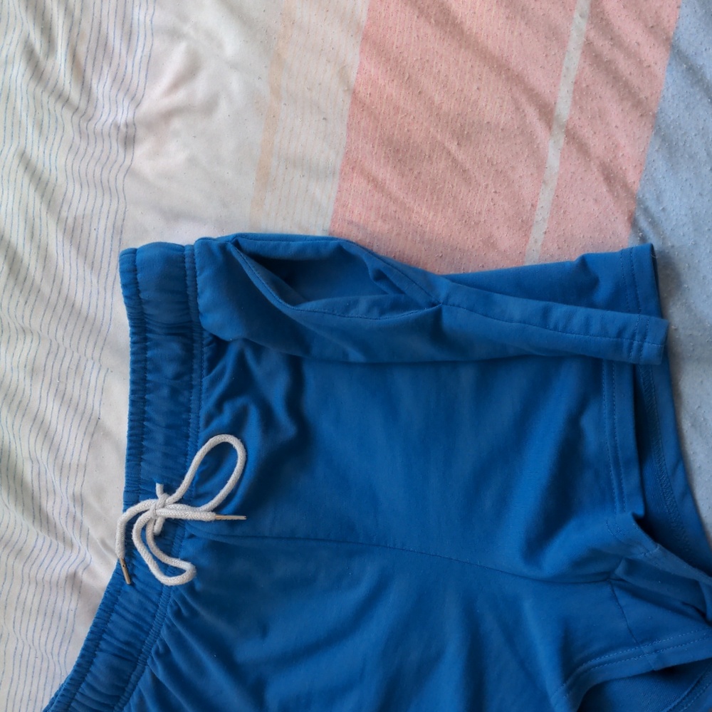 Blue Highwaisted Drawstring Shorts - Picture 5 of 7